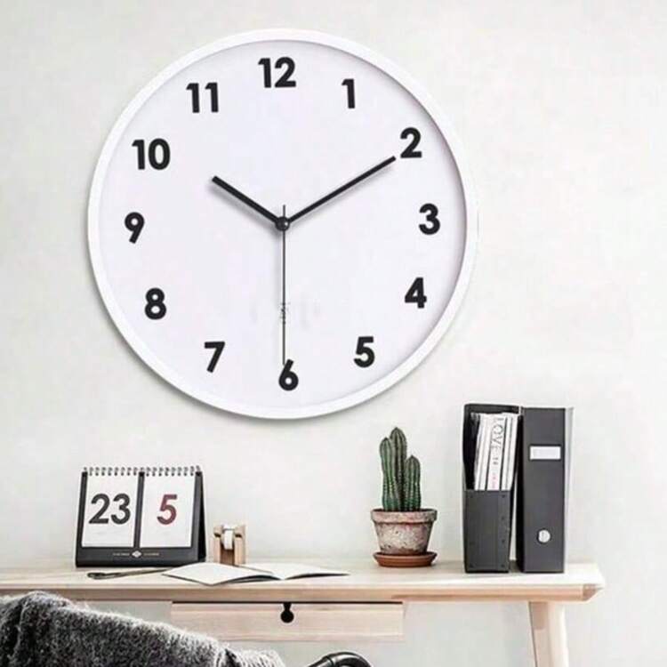 ARISE - Leise dekorative Wanduhr für Wohnzimmer, Küche oder Schlafzimmer - moderner und eleganter Stil - verschiedene Modelle erhältlich - Größen 31 cm / 36 cm - Betrieb mit 1 AA-Batterie (nicht im Lieferumfang enthalten). - Weiss - Übersicht 1