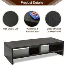 Shoze Wood Monitor Stand Riser, Monitor Stand 2 Tiers Computer Monitor Riser, Computer Stand, Laptop Stand With Storage Shelf For Home And Office