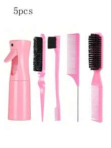 5pcs/4pcs/3pcs Hair Care Set: Massage Comb And Spray Bottle Set - Suitable For All Normal Hair Types, Durable Material, Includes Trimming And Detangling Comb - Multicolor - View 16