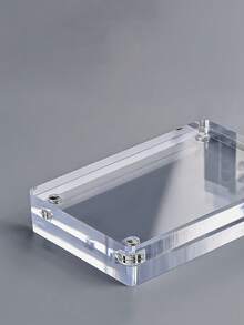 1pc Acrylic Magnetic Photo Frame, Acrylic Display Stand, Crystal Photo Frame, Double-Sided Transparent Picture Frame, Magnetic Card Brick - Transparent - View 9