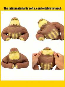 1个可拉伸橡胶大猩猩玩具 - 乳胶填充恶搞娃娃，创意趣味新奇玩具，适合作为万圣节、圣诞节、复活节、情人节和生日礼物，具有减压功效 - 多顏色 - 查看 2