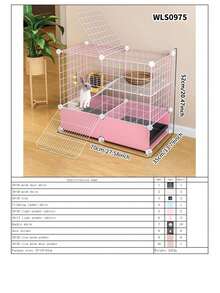 Indoor Small Pet Cage With Tray, Rabbit Hutch With Litter Box, Suitable For Kittens - Multicolor - View 20