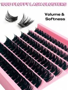 Asiteo 7 Rows 112pcs Single Lash Clusters, 100D D Curl, 8-16mm, DIY Lash Clusters, Thick & Fluffy, Natural Look, Reusable, Single Lash Extension Kit, Suitable For Home Or Outdoor Use, Applicable For Daily Life, Wedding, Date, Party, Travel, Spring Season - D - View 2