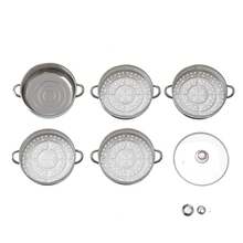 5tier Steamer Cookware Pot Stainless Steel Pot Stainless Steel Food Steamer &Lid - Silver - View 8
