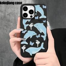Funda protectora para teléfono con orificio grande y diseño de delfín, compatible con phone 16 Pro, 16, 15 Pro, 14, 14 Plus, 14 Pro, 13, 13 Pro, 12 Pro y series 11/11 Pro. Regalos para cumpleaños y celebraciones. - Blanco - Ver 4