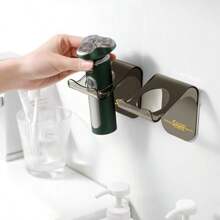 2 Pack Plastic Electric Razor Holder For Wall Mount Self Adhesive Shaver Stand Bathroom Storage Organizer Compatible With Philips Norelco Shaver 2400 Black