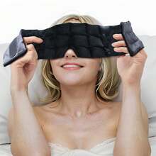 10oz Weighted Sleep Mask For Men & Women, Adjustable Pressure Eye Cover For Side Sleepers, Dual-Layer Design For Enhanced Comfort, Blackout Blindfold Ideal For Travel & Relaxation, Breathable & Light-Blocking Sleep Accessory - 黑色 - 查看 1