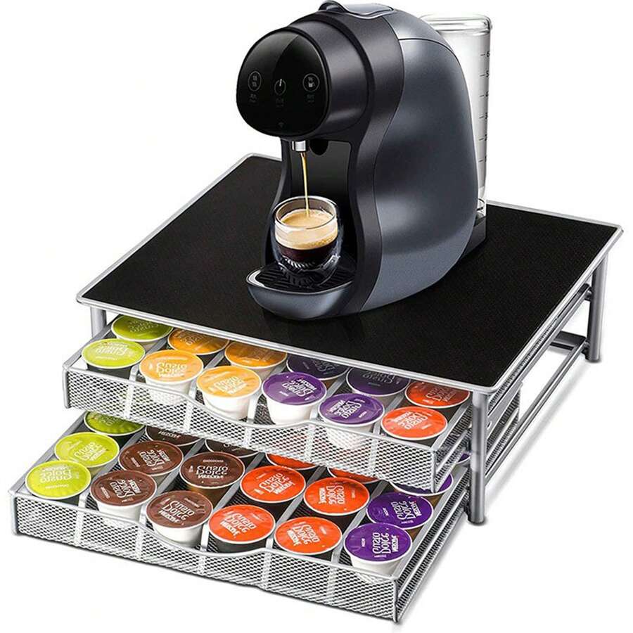 2 Tier Coffee Pod Holder 72 Capsules Storage Drawer For Capsules - Multicolor - View 1