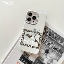 Funda protectora para phone con diseño de gansos salvajes a rayas de leopardo (1 unidad), compatible con phone 16 Pro Max, 16, 15 Pro, 14, 14 Plus/14 Pro Max, 13, 13 Pro, 12 Pro, 11/11 Pro. Regalos para cumpleaños y festivales. - Blanco - Ver 8