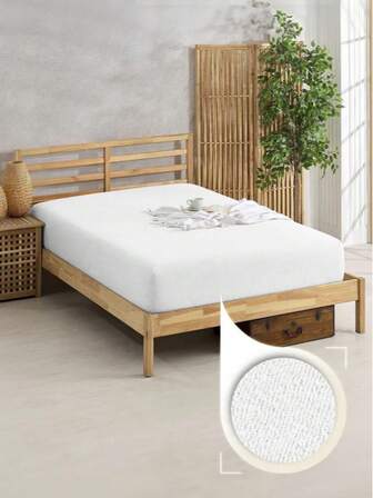 Cearșaf cu elastic din bumbac | Elastic pe toate cele 4 părți | Dimensiuni simple și duble | 80% bumbac, 20% poliester | 100x200+30 / 120x200+30 / 160x200+30 / 180x200+30 / 200x200+30 cm FABRICAT ÎN TURCIA