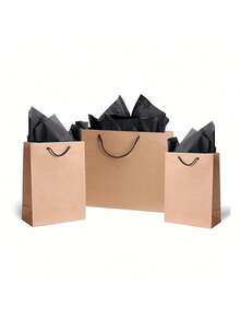 12pcs Black Thin Wrapping Paper, Colorful Wrapping Paper Tissues For Various Occasions - Black - View 7