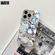 Fundas protectoras y fundas protectoras de imitación con agujeros grandes con estampado de tiburón cómico para teléfono 1 pieza, adecuadas para phone 16promax, 16 15pro, 14 14 Plus/14 Promax, 13 13 Pro, 12Pro, 11/11 Pro Pro Series. Regalos Cumpleaños Y Fiestas - Negro - Ver 5