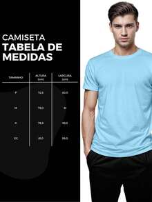 Men's 100% Cotton T-Shirt With Guitar Print - Baby Blue - View 6