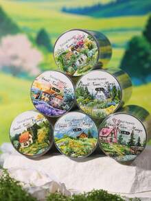1 Roll Landscape PET Tape, Countryside Style, Dreamy Aesthetic Scrapbooking DIY Material Decorative Stickers - Multicolor - View 8