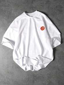 Camiseta Casual Ligera de Manga Corta para Hombre Shwiy, Estilo Vacacional de Verano, con Estampado de Frutas Cítricas, Diseño Minimalista de Los Ángeles, Ajustada, para Uso Diario en Primavera y Verano - Blanco - Ver 2