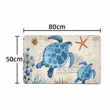 1 buc. Covoraș de podea moale din pluș cu model de broască țestoasă și fructe de mare, decor pentru casă, decor pentru baie, decor pentru bucătărie, preș, pernă confortabilă, covoraș anti-oboseală, temă oceanică, relaxare pentru picioare - Multicolor - Vizualizare 11