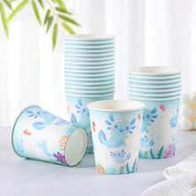 Set Piring, Gelas, Kotak Popcorn, dan Wadah Makanan Sekali Pakai Motif Axolotl Biru, Perlengkapan Pesta Cocok untuk 24 Tamu, Set Peralatan Makan Pesta Piring Kertas Sekali Pakai untuk Ulang Tahun, Pernikahan, Pesta, dan Piknik Keluarga - Beraneka warna - View 6
