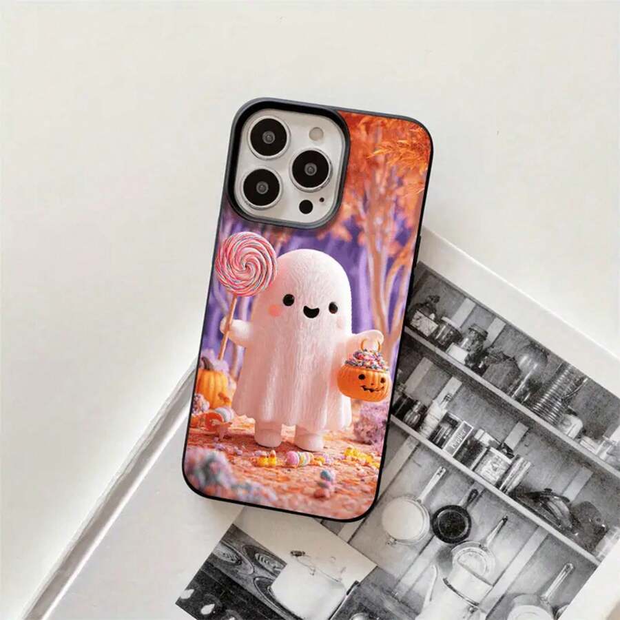 Funda protectora para phone con diseño de calabaza, con orificios grandes, compatible con phone 16 Pro Max, 16, 15 Pro, 14, 14 Plus/14 Pro Max, 13, 13 Pro, 12 Pro, 11/11 Pro. Regalos para cumpleaños y festividades - Negro - Ver 1