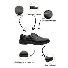 Kit 2 Pares Sapato Social Couro Sintético  Alta Qualidade - Ideal para Trabalho e Uniformes - Multicolorido - Visão 3