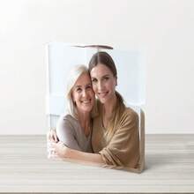 1 pieza Ladrillo de foto personalizado, material acrílico con efecto de vidrio personalizado, se puede imprimir tu propia foto, regalo personalizado adecuado para boda, aniversario, cumpleaños, Navidad, Día del Padre, Día de la Madre - Blanco - Ver 5