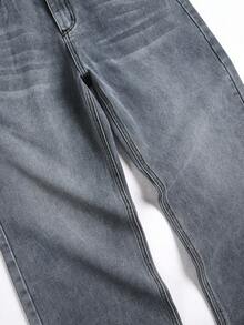 Jeans rectos de denim para niños adolescentes - Gris Oscuro - Ver 3