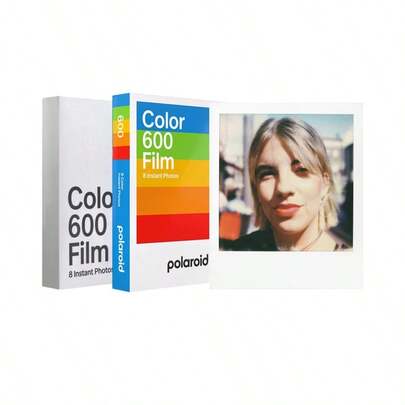600 Film Retro Color Photo Paper, Suitable For Polaroid Cameras, Instant Photos, Essential For Creative Photography, Color 600 Film (White Frame)