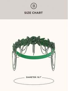 BABEYOND 1920s Flapper Headpiece Roaring 20s Headband Great Gatsby Headband Chain For Women Vintage Hair Accessory - 綠色 - 查看 6