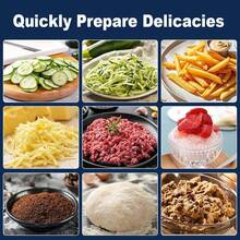 12-Cup Food Processor - 600W - 11 Speeds - Auto Cleaning - Time Settings, With S.S Chopping Blade/Kneading Blade/S.S Reversible Disc Slices And Shreds (Coarse/Fine)/S.S French Fries Disc - Vegetable Chopper For Minced, Shredded, Sliced, Meat Chopper For Chopped, Electric Dough Mixer For Kneaded,Baking, Shaved Ice Machine For Ice-Crushed, Ideal Gift For Kitchen Lovers, 4in 1 Food Chopper For Fruit/Meat/Nuts/Ice - 查看 5