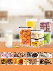 48pcs Airtight Food Storage Containers With LIDS - Perfect For Kitchen Pantry Organization And Storage Of Grains, Rice, Pasta, Tea, Nuts And Coffee Beans - Dishwasher , Including Labels And Markers,Local Warehouse - Black and White - View 7