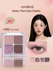 Rom&nd Better Than Eyes 眼影盤 N02 Dry Violet，基礎眼影盤，4色日常自然色調，絲絨質地，易暈染，顯色豐富，霧面與珠光，高顯色度，持久，韓系彩妝，韓國化妝品，禮盒組，7g/0.25oz - N02 DRY VIOLET - 查看 1