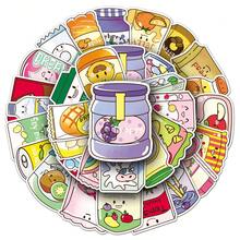 50张卡通食物原创彩色彩绘充气零食可爱ins风创意装饰收纳盒冰箱贴 - 彩色 - 查看 7