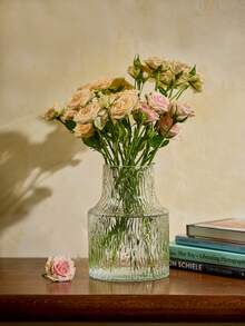 Cirelle 1 套复古纹理玻璃花瓶、家居装饰玻璃花瓶、婚礼装饰、餐桌中心装饰透明花瓶、复古家居装饰花瓶、宽口花束容器、桌面装饰、水培植物容器 - 彩色 - 查看 2