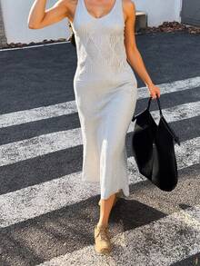 Women Midi Dresses - Silver - View 2