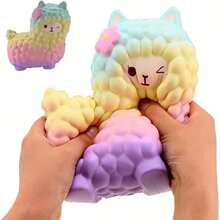 Jumbo 12cm Sheep Alpaca Squishy Cute Galaxy Slow Rising Squeeze Toys Animal Squishy Squish Wholesale Relax Exquisite Kid Gift - 黃色 - 查看 4