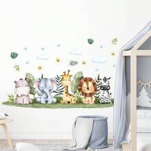 1 pièce Autocollants muraux girafe, autocollants muraux d'animaux de bande dessinée mignons, art mural de chambre de bébé, autocollants décoratifs de jardin d'enfants