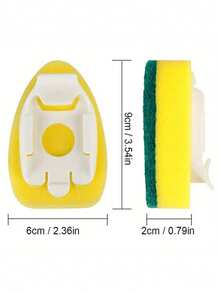 1 Ergonomic Dishwashing Brush + 2 Replaceable Brush Heads, Multi-Functional Dish Scrubber And Sponge, Strong Cleaning Tool For Bowls, Pots, Pans And Sinks; Essential For Kitchen Sink, Suitable For Home, Restaurant And Commercial Use; Replaceable Brush Heads, Non-Slip Handle, One-Handed Quick Operation, Suitable For Camping And RV Travel. - Multicolor - View 11