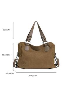 New Arrival Large Capacity Minimalist Casual Tote Bag - Brown - View 6