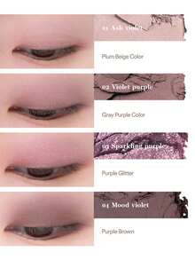 Rom&nd Better Than Eyes 眼影盤 N02 Dry Violet，基礎眼影盤，4色日常自然色調，絲絨質地，易暈染，顯色豐富，霧面與珠光，高顯色度，持久，韓系彩妝，韓國化妝品，禮盒組，7g/0.25oz - N02 DRY VIOLET - 查看 8