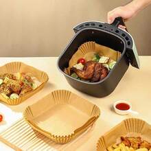 100pcs  Original Color Air Fryer Cooking Paper: Non Stick, Heat-Resistant Square Shaped Baking And Cleaning More Efficiently, A Good Helper For Healthy Cooking - 100Pcs(more Favorable Shipping Fee) - View 5