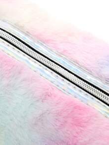 Borsa cosmetica alla moda a forma di gatto cartoni animati - spaziosa, in morbido peluche con cerniera, design portatile ottagonale, adatta per la casa e i viaggi