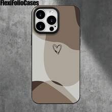 Fundas y protectores para teléfono con orificios grandes y un patrón simple de bloques de color en forma de corazón, compatibles con las series 16 Pro, 16, 15 Pro, 14, 14 Plus/ 14 Pro, 13, 13 Pro, 12 Pro y 11/11 Pro. Regalos para cumpleaños y celebraciones. - Negro - Ver 7