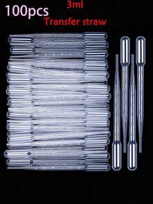 20/50/100支装可重复使用塑料滴管，适用于精油、化妆品、科学和实验室用途 - 無色 - 查看 12