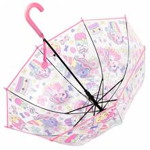 1pc New Children's Colorful Princess Umbrella With Bag Edge Cute Transparent Plastic Printed Unicorn Kindergarten Umbrella Boy Valentine Heart Valentine Summer Cooling,Beach,Travel - Hot Pink - View 11