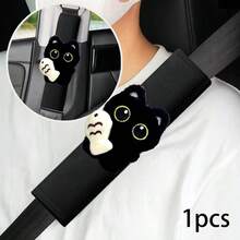 1 pieza Funda para el hombro del coche con decoración de gato negro y pez, se ajusta a la mayoría de los vehículos, diseño elegante y de moda, mejora la comodidad y la , accesorio interior del coche - Negro - Ver 2
