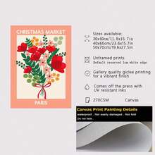 1PC Christmas Tree Flower Market Candy Gift Party Christmas Poster Printing Canvas Painting Nordic Mural Living Room Home Decoration Pictures