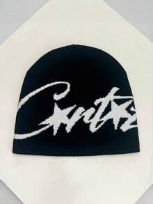 Handmade Punk Rock Motorcycle Riding Personalized Balaclava Knit Hat, Unisex Streetwear Hip Hop Hat For All Seasons, Glow-In-The-Dark Skeleton Finger Knit Hat For Halloween, Autumn/Winter, Unisex Street Hip Hop Personalized Warm Ear Protection Cold-Proof Hat