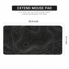 Large Keyboard Mouse Pad Set, Extended Mouse Pad+Keyboard Wrist Rest Support, Memory Foam Ergonomic Easy Typing, 4Pcs (35.4*15.9 In) Desk Pad Set For Home Office Study Game - Colorful-671326 - TopographicContour - View 3