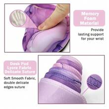 Large Keyboard Mouse Pad Set, Extended Mouse Pad+Keyboard Wrist Rest Support, Memory Foam Ergonomic Easy Typing, 4Pcs (35.4*15.9 In) Desk Pad Set For Home Office Study Game - Colorful-671326 - 紫色大理石2 - 查看 5