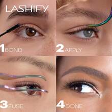 Lashify Gemini 12mm Gossamer Lashes In Black, Easy DIY False Lashes For A Voluminous, Wispy And Playful Look - Cô gái tinh nghịch - Xem 5