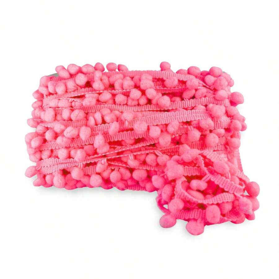 10 Meters Grelot Pom Pom Polyester Ribbon Ball 30mm Crafts - 140 - 查看 1